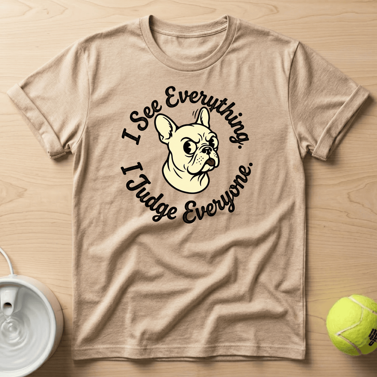 French Bulldog x I See Everything, I Judge Everything - T-Shirt