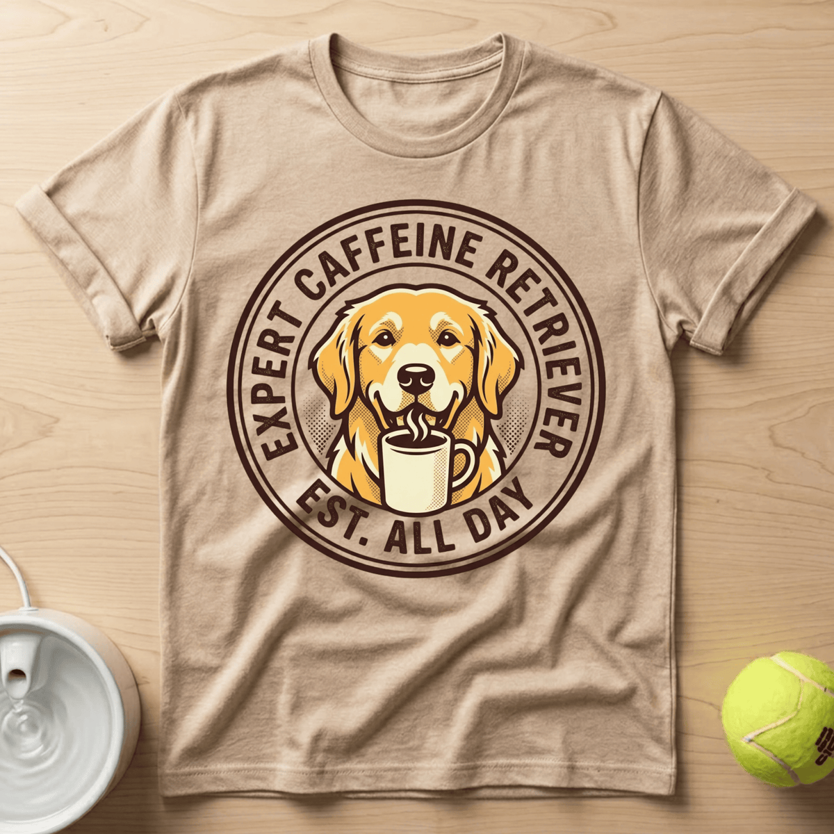 Golden Retriever x Caffeine Retriever - T-Shirt