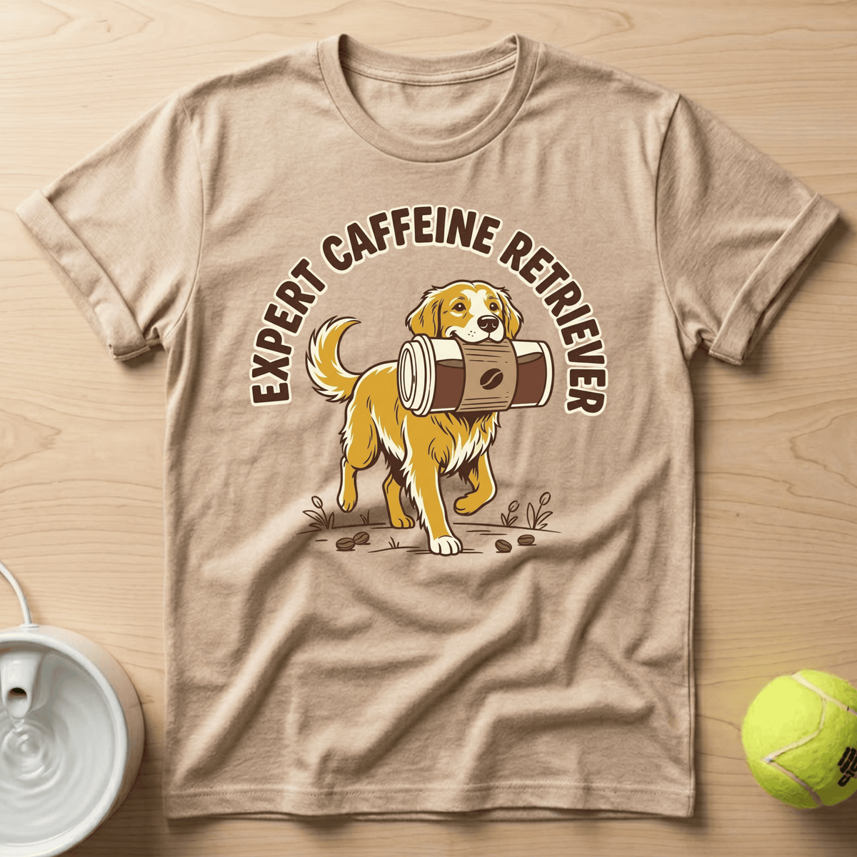 Golden Retriever x Caffeine Retriever - T-Shirt