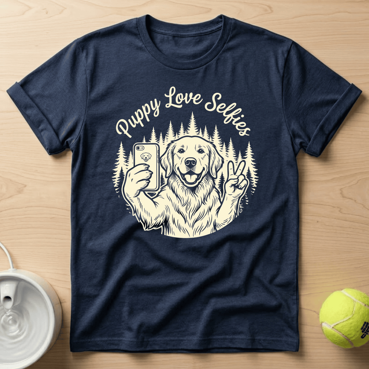 Golden Retriever x Puppy Loves Selfies - T-Shirt