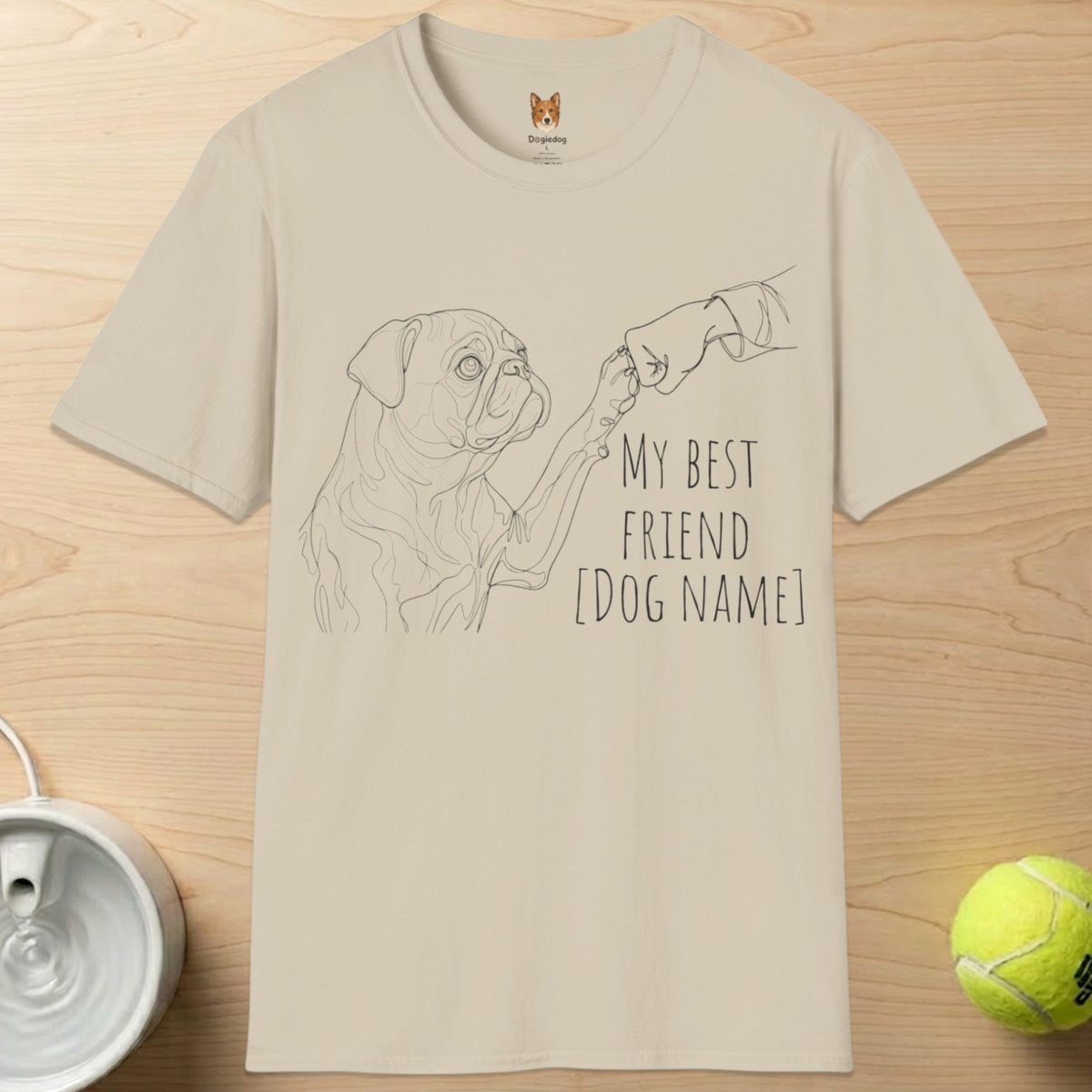 Personalize Pug x Best Friend Paw Bump- T-Shirt
