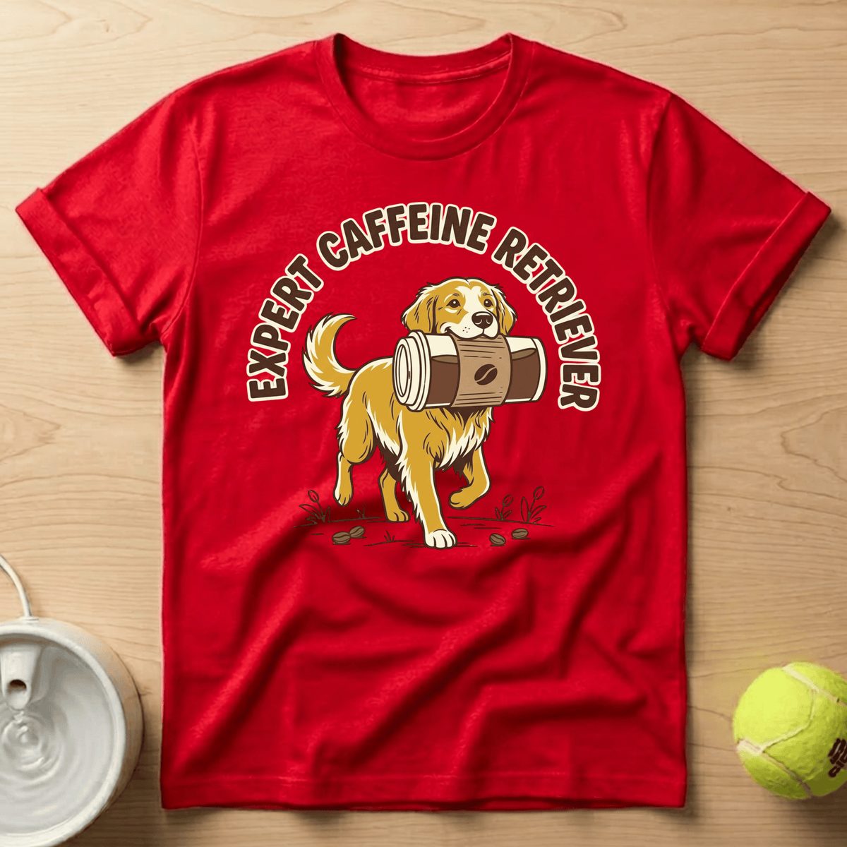 Golden Retriever x Caffeine Retriever - T-Shirt