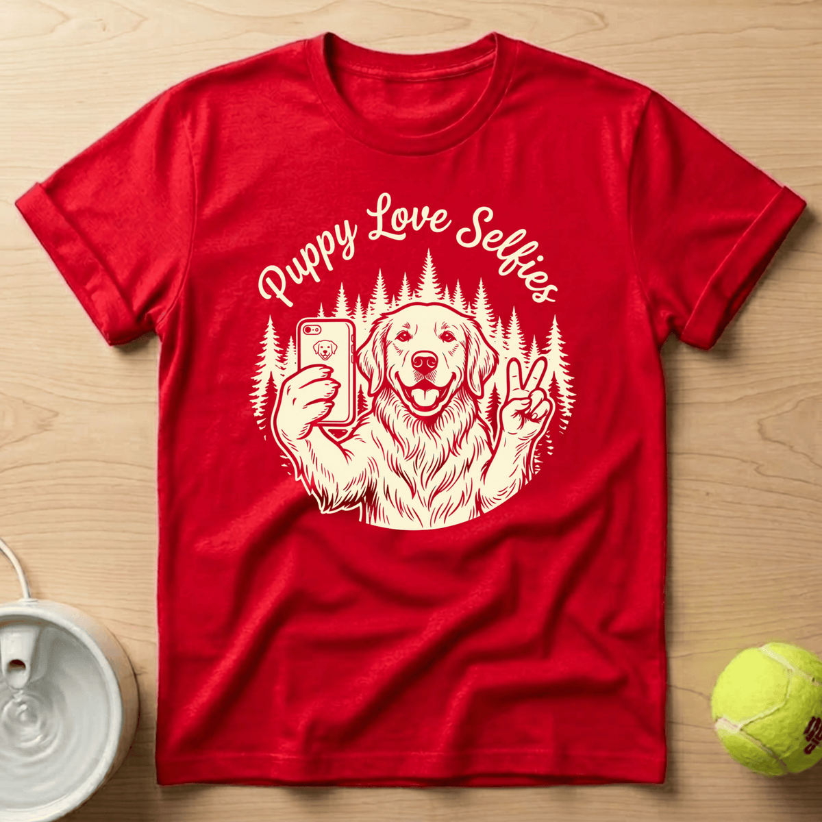 Golden Retriever x Puppy Loves Selfies - T-Shirt