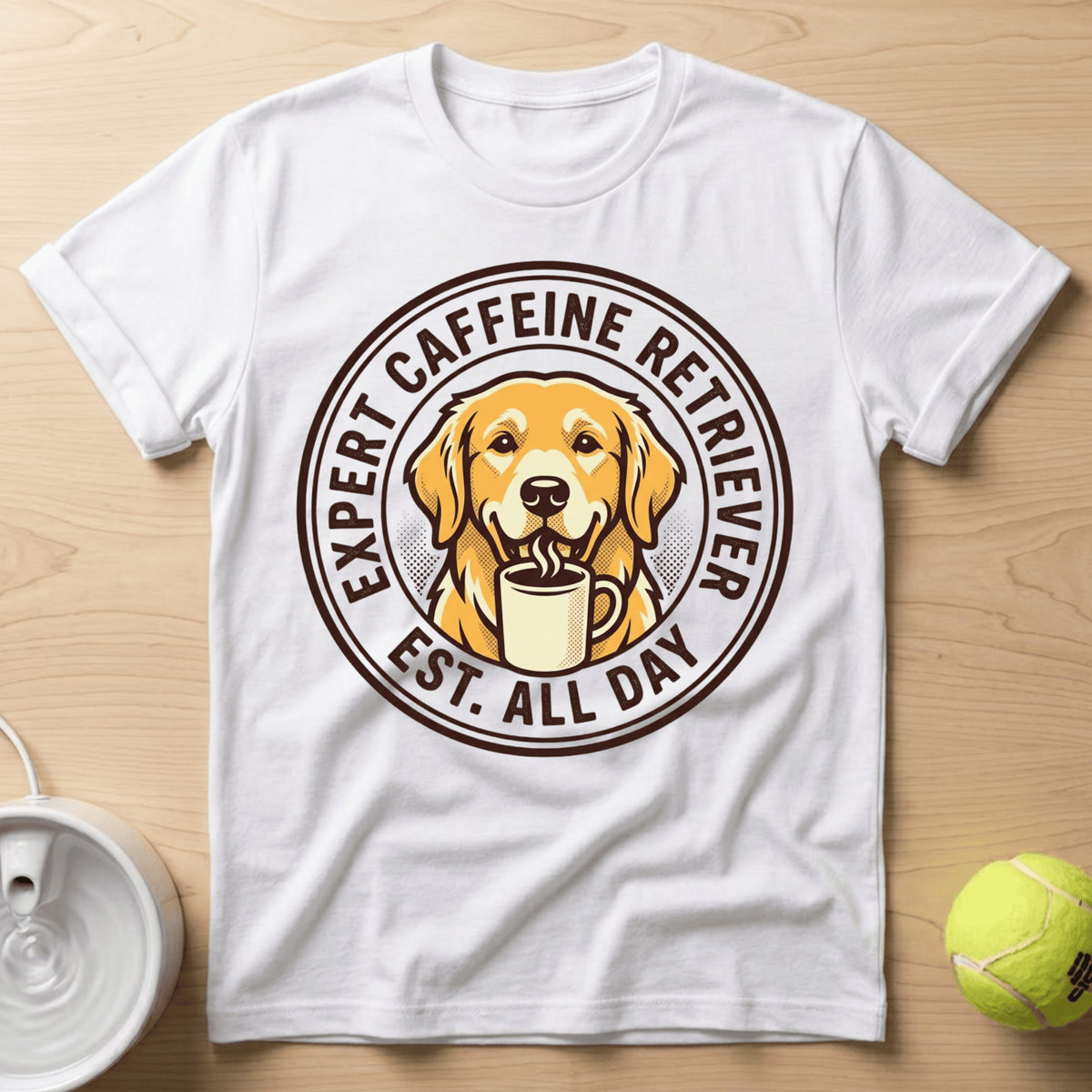 Golden Retriever x Caffeine Retriever - T-Shirt