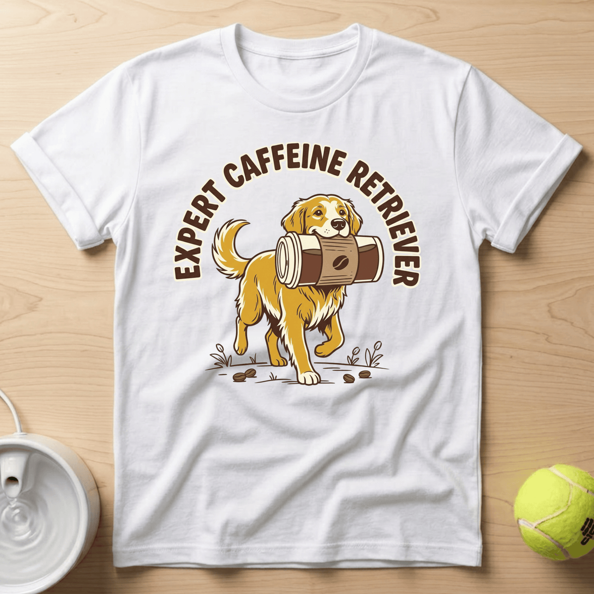 Golden Retriever x Caffeine Retriever - T-Shirt